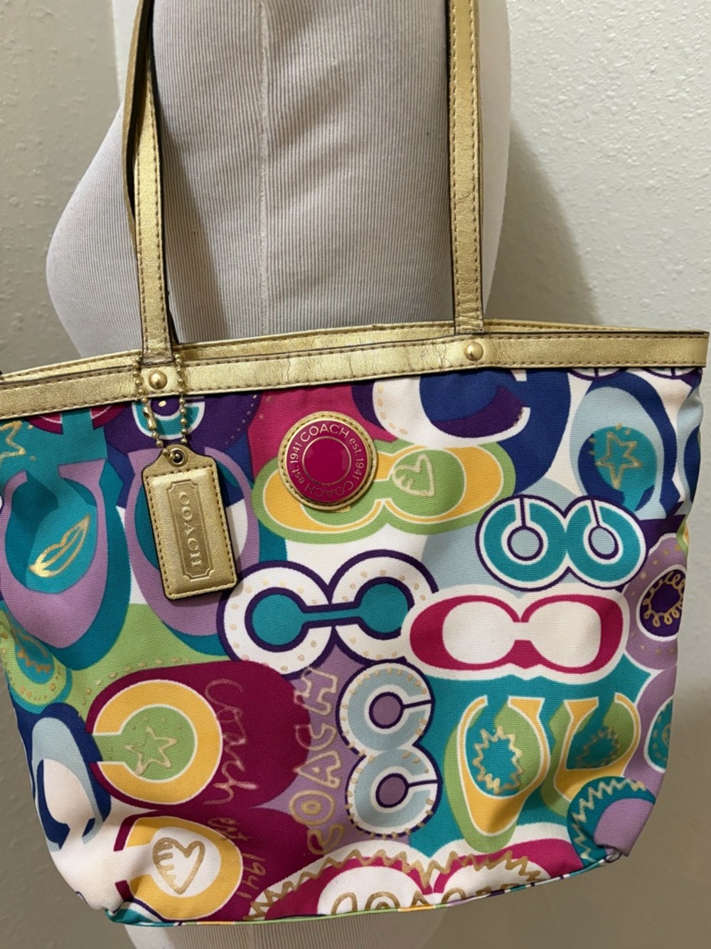 2012 Y2K Coach Poppy Graffiti Glam Tote - Picture 3 of 13